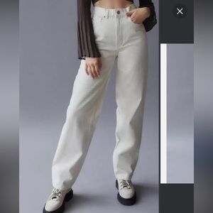 BDG high rise baggy ivory colored jeans